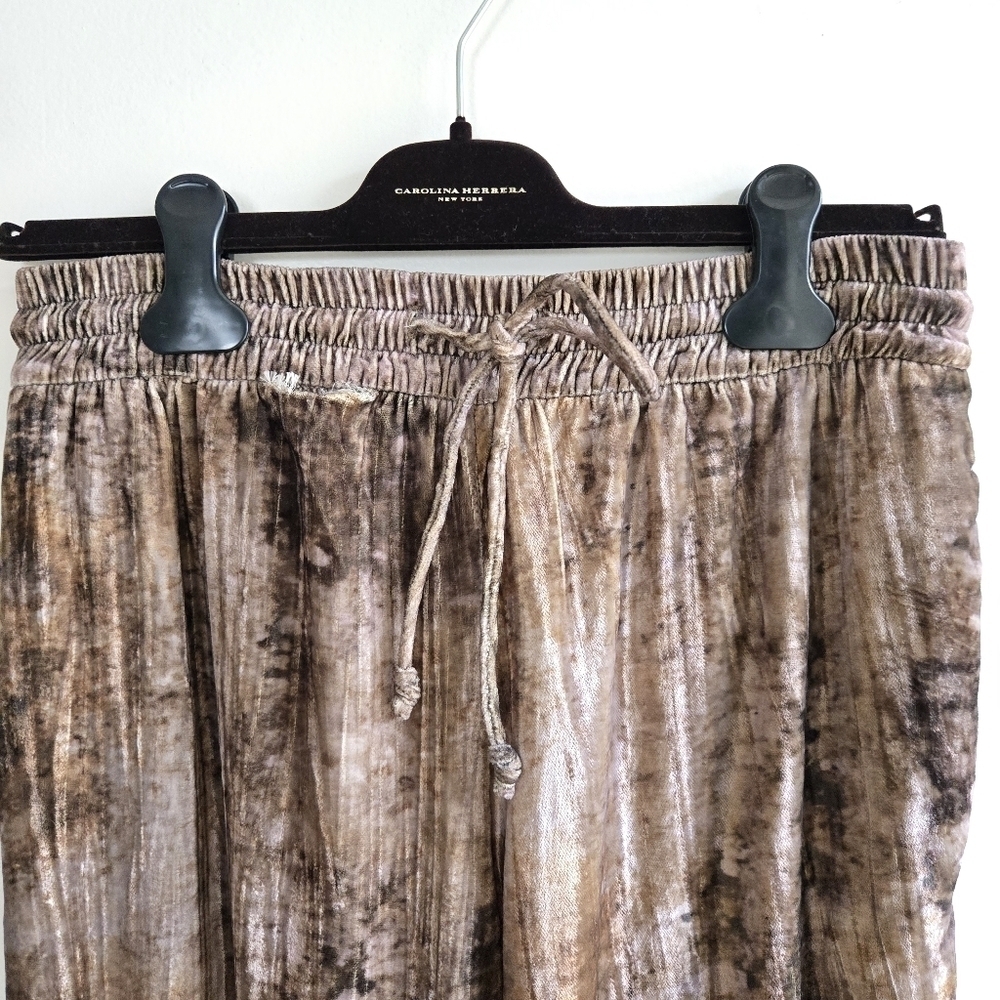 New Zara Tie Dye Velvet Drawstring Mid Rise Multi Color Pants 2435/004 Small - Picture 11 of 14